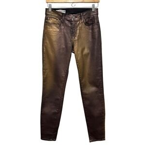 NEW Red Engine Scorcher Metallic Bronze Ombre Skinny Jeans Womens 28 Modern Chic